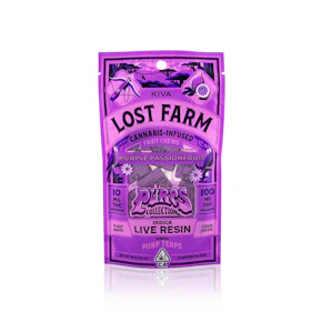 LOST FARM - Edible - Purple Passionfruit - Purp Terps - Live Resin - Fruit Chews - 100MG