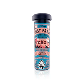 LOST FARM - Edible - White Peach - White Widow - White CBG - Live Resin - Gummies - 100MG