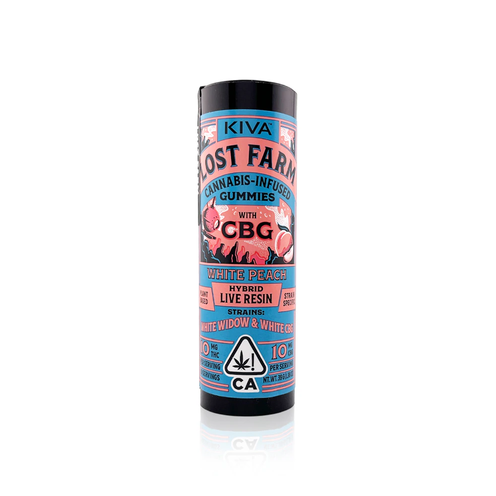 Lost Farm - LOST FARM - Edible - White Peach - White Widow x White CBG - 1:1 - THC:CBG - Live Resin - Gummies - 100MG Main Image