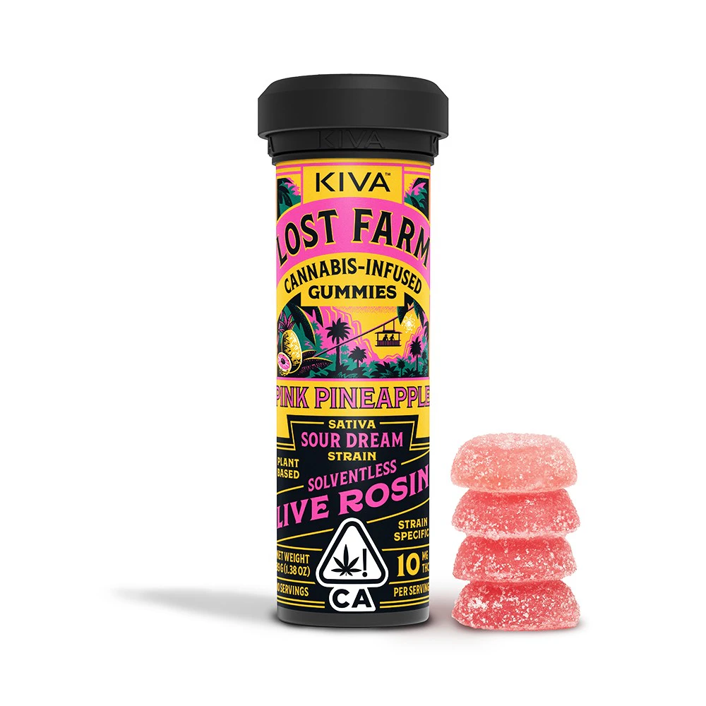Kiva Lost Farm - Lost Farm - 100mg Rosin Gummies (Pink Pineapple-Sativa) Main Image