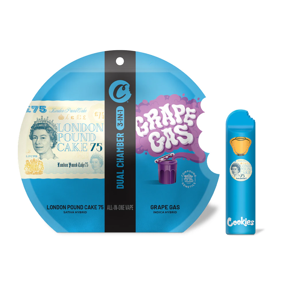 Cookies - COOKIES | LONDON POUND CAKE 75 & GRAPE GAS DUAL CHAMBER - AIO | CARTRIDGE | 1G Main Image