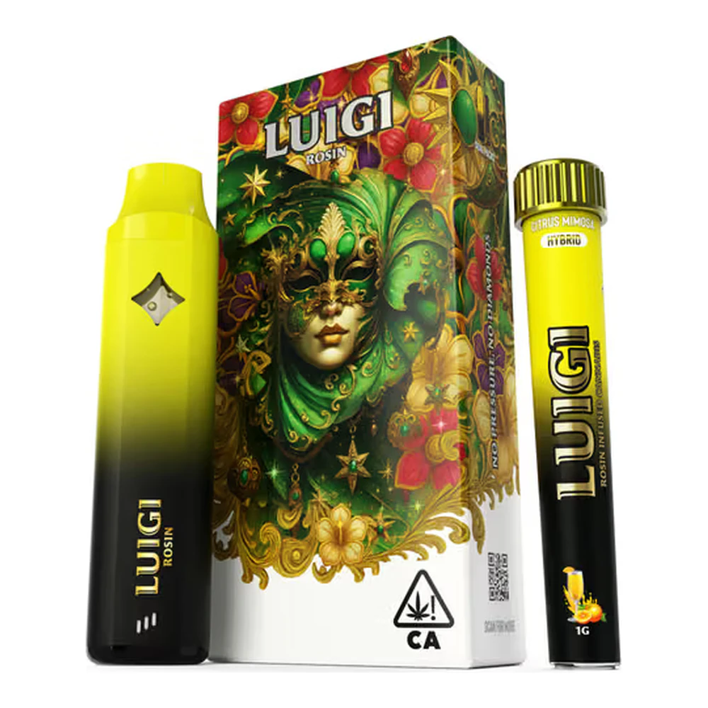 Luigi - Luigi | Citrus Mimosa | Rosin All-In-One Vape 1g + Infused Bubble Hash Rosin Preroll Blunt 1g Main Image