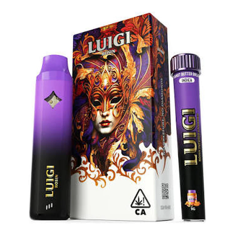 Luigi - Luigi | Peanut Butter Breath | Rosin All-In-One Vape 1g + Infused Bubble Hash Rosin Preroll Blunt 1g Main Image