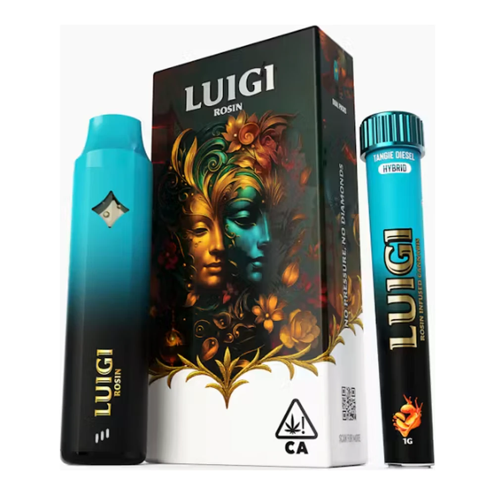 Luigi - Luigi | Sour Diesel | Rosin All-In-One Vape 1g + Tangie Diesel Infused Bubble Hash Rosin Preroll Blunt 1g Main Image
