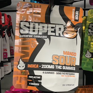 SUPERFIRE - SuperFire-Gummies-Mango Sour-Indica-200mg THC