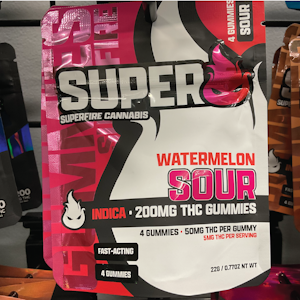 SUPERFIRE - SuperFire-Gummies-Watermelon Sour-Indica-200mg THC