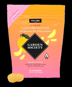 GARDEN SOCIETY - Garden Society Mango 1:1 CBD Gummies 100mg
