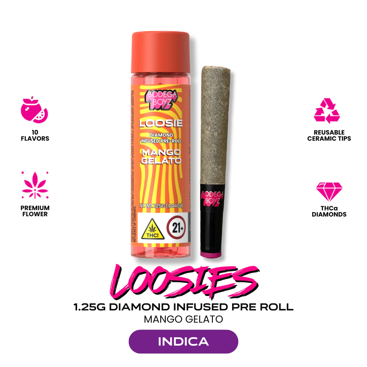 Bodega Boyz - Bodega Boyz Loosie Mango Gelato Diamond Infused 1.25g Pre-roll Main Image