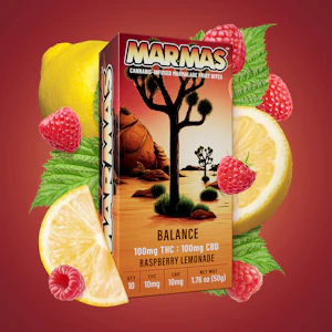 MARMAS - Marmas - Raspberry Lemonade - 100mg THC/100mg CBD Gummies - 10pk