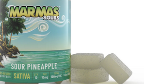 ON SALE MARMAS SOUR PINEAPPLE-SATIVA-10PK GUMMIES (2 FOR $20-SIMPLY PRE-ORDER 3-7HRS IN ADVANCE)