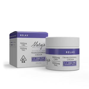 Mary's Medicinals - Mary's Medicinals - 2000mg 1:1 CBD:THC - Relax Cream Lavender Vanilla