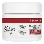 Mary's Medicinals | Recover Sandalwood | Transdermal Cream | 1:1 CBD:THC | 1000mg