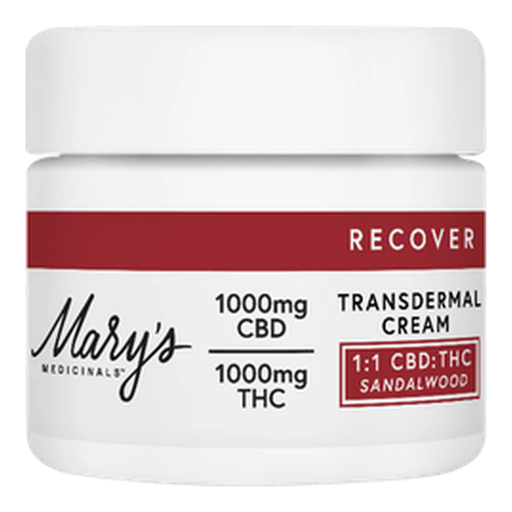 Mary's Medicinals™ - Mary's Medicinals | Recover Sandalwood | Transdermal Cream | 1:1 CBD:THC | 1000mg Main Image