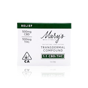 MARY'S MEDICINAL - Topical - Transdermal Compound - 1:1 - CBD:THC - 1OZ - 500MG