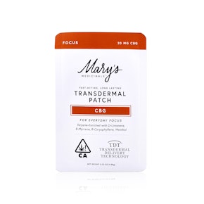 MARY'S MEDICINAL - Topical - CBG Transdermal Patch - 20MG