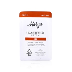 MARY'S MEDICINAL - MARY'S MEDICINAL - Topical - CBG Transdermal Patch - 20MG