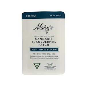 MARY'S MEDICINALS - FORMULA 3:2:1 THC:CBD:CBN TRANSDERMAL PATCH - MARY'S MEDICINALS
