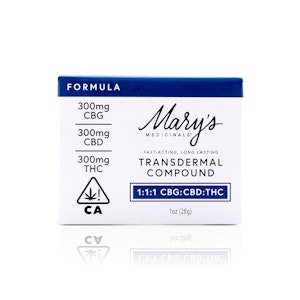 MARY'S MEDICINAL - MARY'S MEDICINALS - Topical - Formula - 1:1:1 - THC:CBD:CBG - Transdermal Compound - 300MG