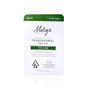 MARY'S MEDICINAL - MARY'S MEDICINAL - Topical - Transdermal Patch - 1:1 THC:CBD - 25MG