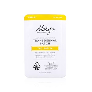 MARY'S MEDICINAL - MARY'S MEDICINAL - Topical - Transdermal Patch -THC Energy - 20MG