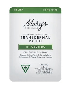 CBD/THC 1:1 | Transdermal Patch | Marys Medicinals