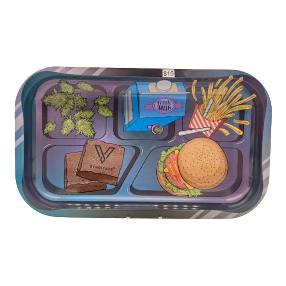 THE MIGHTY QUINN - Medium Metal Rolling Tray Hamburgers & Fries Main Image