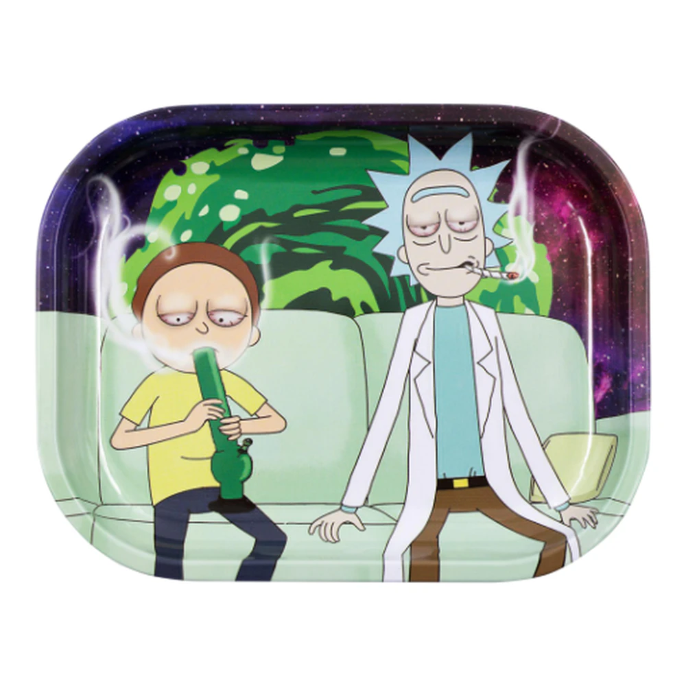 THE MIGHTY QUINN - Medium Metal Rolling Tray Rick and Morty Couch Lock Main Image