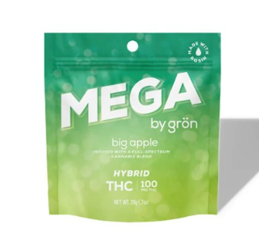 GRON - Big Apple -Hybrid- 100mg Full Spectrum, 100mg 1pk (Edibles) | Mega | Grön  -qq2 back