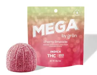 Cherry Limeade -Indica- 100mg 10 Pack Full Spectrum Blend, (Edibles) | Mega | Grön  -oo11 front