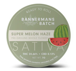Bannerman's Batch - Bannerman's Batch - Super Melon Haze - pre-ground Flower - 7g