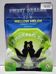 Emerald Sky - Sweet Dreams Mellow Melon Sleep 2:2:10 140mg 5 Pack Gummies - Emerald Sky