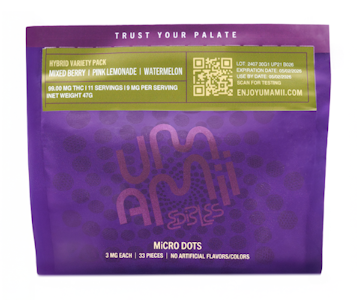 UMAMII - Umamii- Microdots-  Mixed Berry, Pink Lemonade, Watermelon- Gummies- 3mg/33pk/99mg
