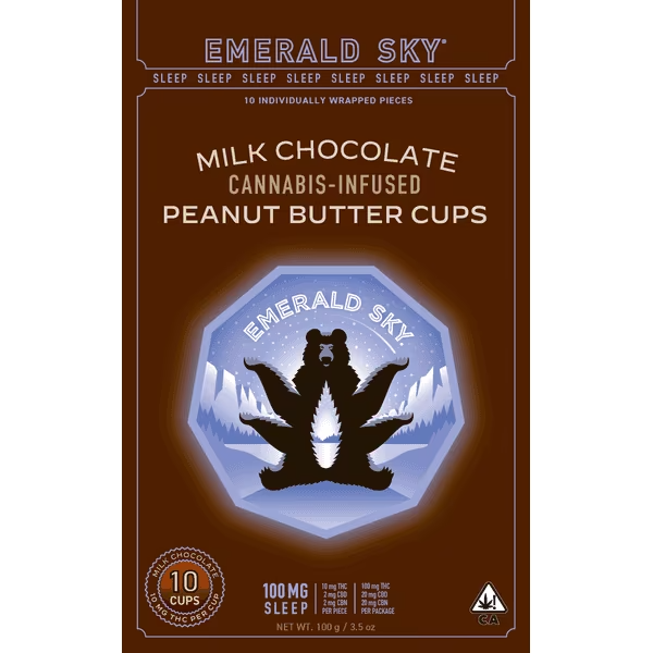 Emerald Sky | Indica | Milk Chocolate | Peanut Butter Cups | 10pk