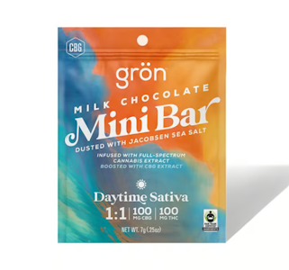 Gron - Milk Chocolate CBG:THC Rosin Mini Bar - 100mg