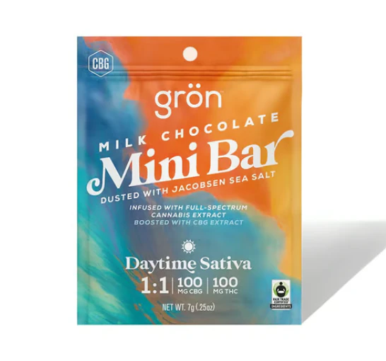 GRON - Milk Chocolate CBG:THC Rosin Mini Bar - 100mg Main Image