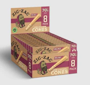 Zig Zag Unbleached Mini 70's Cones 8pk PD