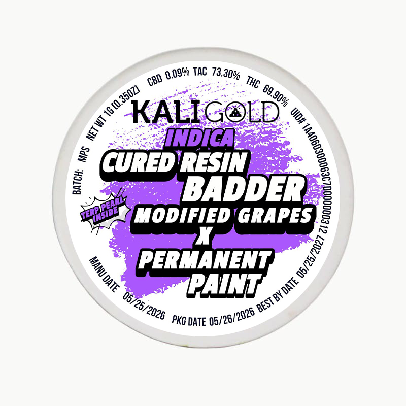 Kali Gold Modified Grapes x Permanent Paint Cured Resin Badder 1.0g
