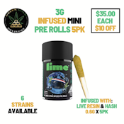 Lil' Limes: Alien Gas Infused Mini Pre Rolls 5 Pk