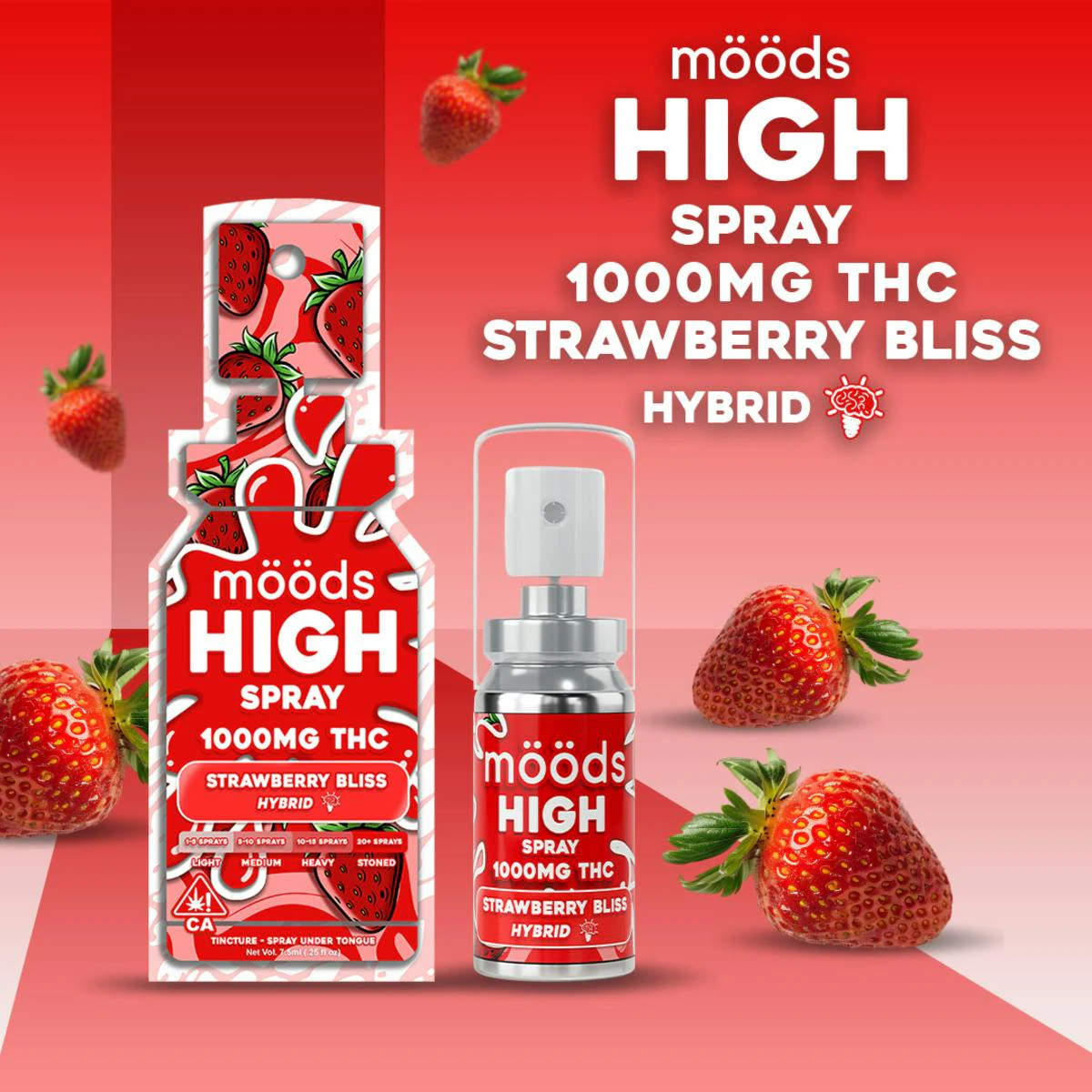 moods - MOODS | STRAWBERRY BLISS SPRAY | TINCTURE | 1000MG Main Image
