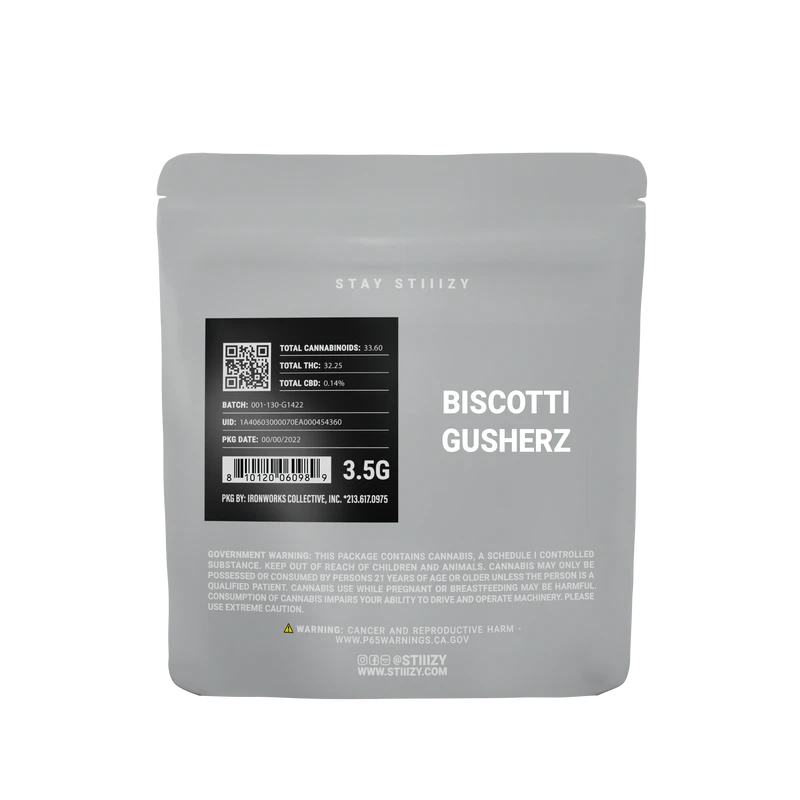 STIIIZY - STIIIZY | Flower | Light Grey | Biscotti Gusherz | 3.5g Main Image