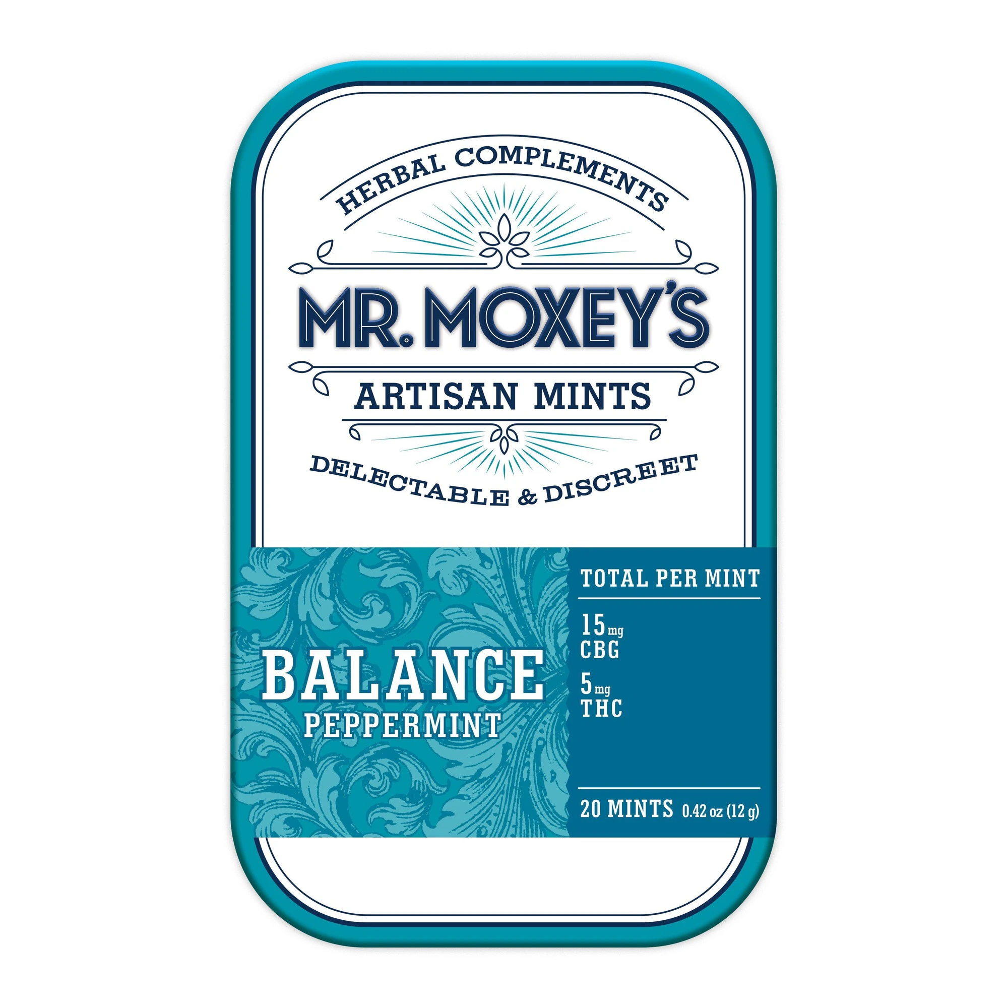 Mr. Moxey's - Peppermint 'Balance" Mints 3|1 CBG|THC 20pk Main Image