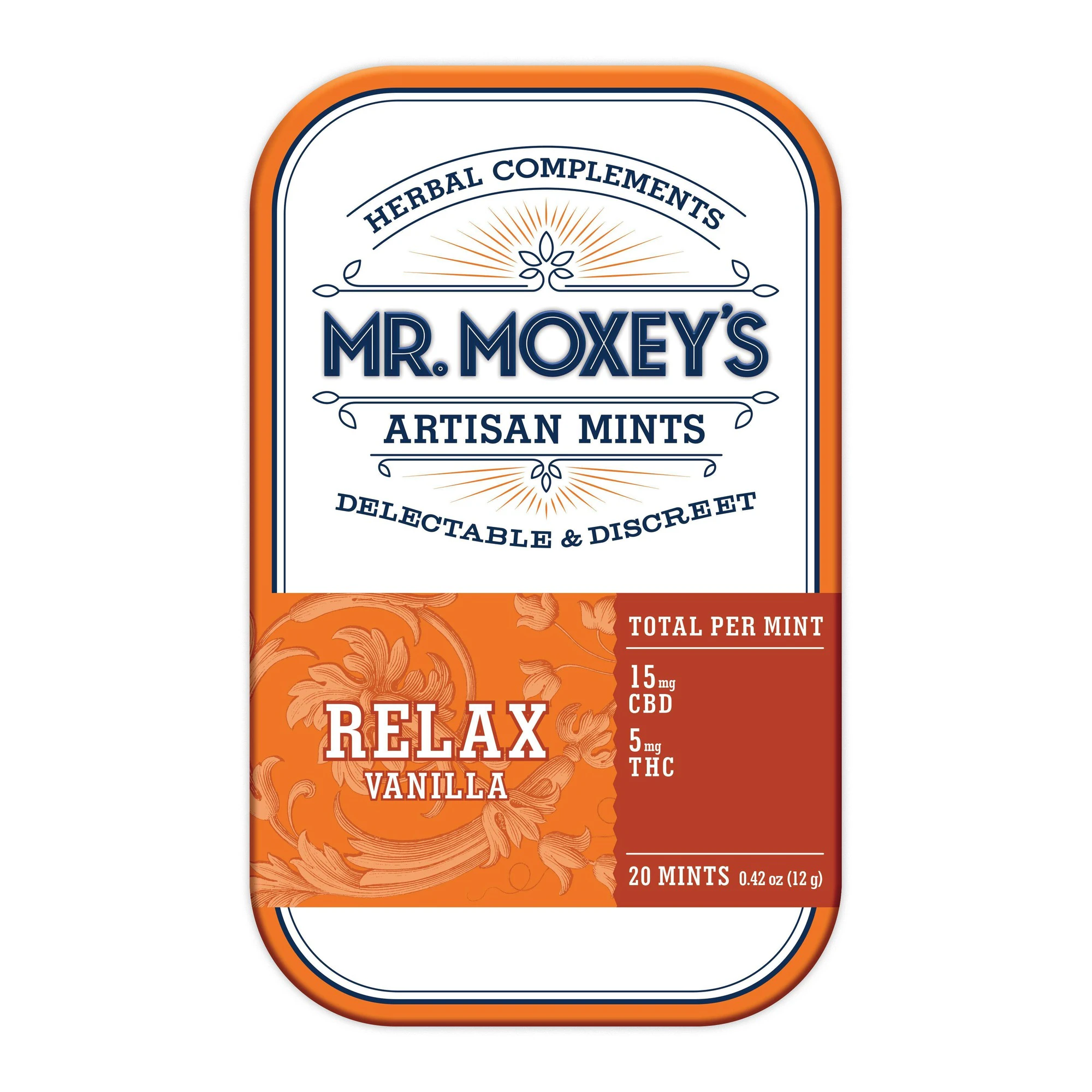 Mr. Moxey's - Vanilla 'Relax' Mints 3|1 CBD|THC 20pk Main Image