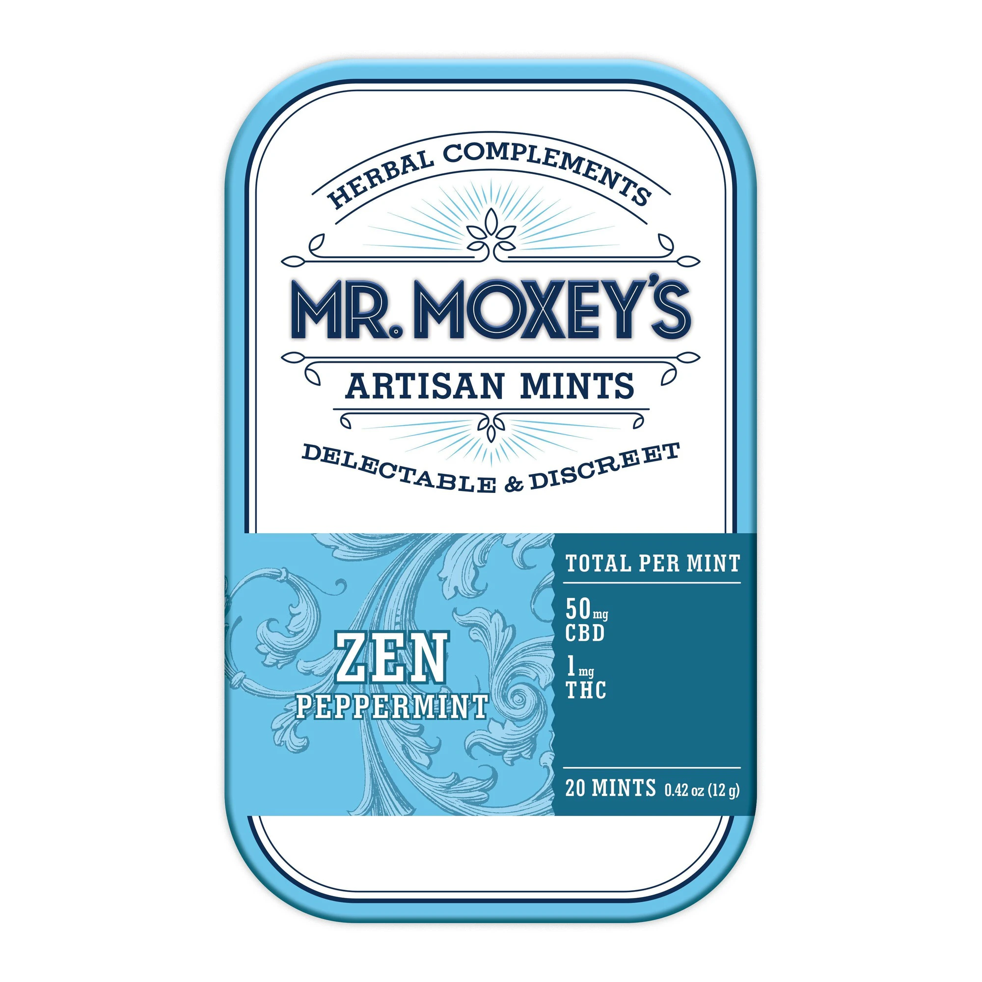 Mr. Moxey's - Peppermint 'Zen' Mints 50|1 CBD|THC 20pk Main Image