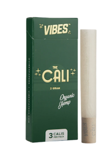 VIBES PAPERS - THE CALI BY VIBES™ Organic Hemp 2 GRAM BOX - 3 Cones Per Pack
