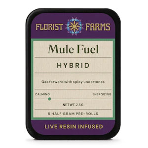 Florist Farms - Mule Fuel | infused Preroll | 0.5g x 5pk | Florist Farms