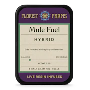 Florist Farms | Live Resin Infused | Mule Fuel | 1/2 Gram Joints | 5pk (hybrid)