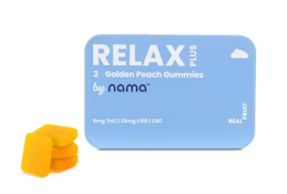 Nama - Relax Plus - 2 Golden Peach Gummies (5mgTHC 25mgCBD 1mgCBC)
