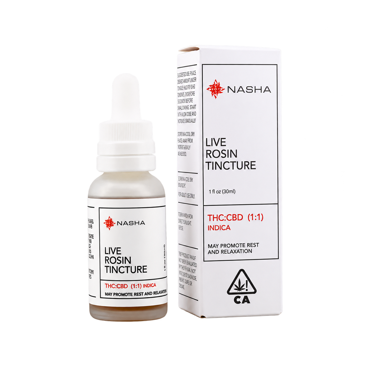 Nasha | THC:CBD Indica | Trop Cookies | Live Rosin Tincture | 1000mg