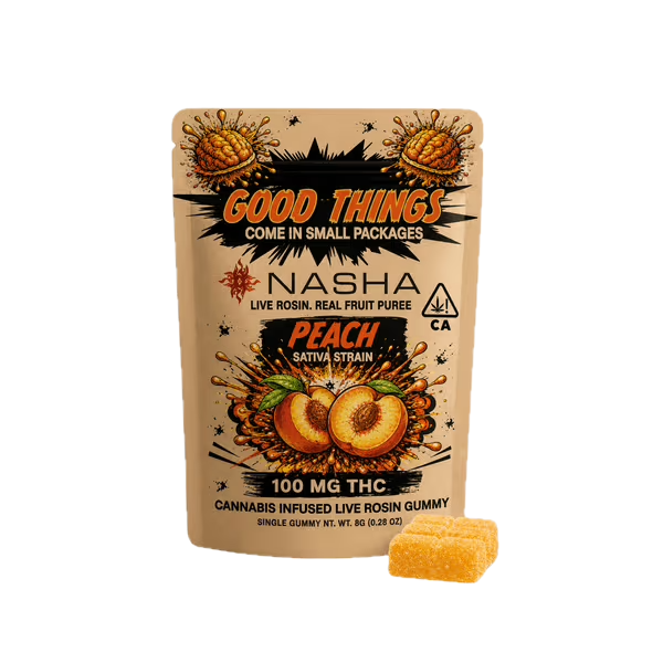 Nasha | Peach | Live Rosin Gummy | 100mg