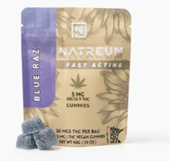 Natreum | Blue Razz Fast Acting Gummies (10ct) | 5mg THC